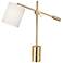 Campbell Modern Brass Adjustable Desk Lamp with Oyster Shade