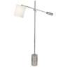 Campbell Nickel Adjustable Floor Lamp with Oyster Shade