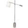 Campbell Nickel Adjustable Floor Lamp with Oyster Shade