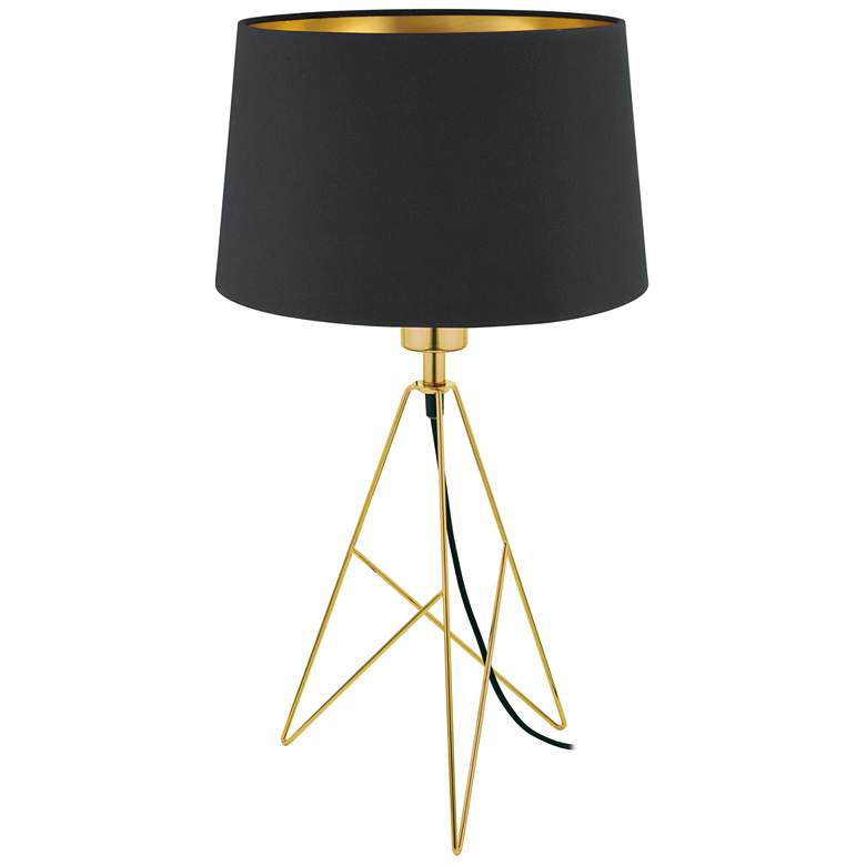 Image 1 Camporale - 1-Light Table Lamp - Gold Finish - Black and White Shade