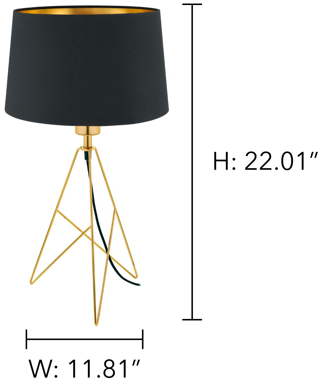 Image 3 Camporale - 1-Light Table Lamp - Gold Finish - Black and White Shade more views