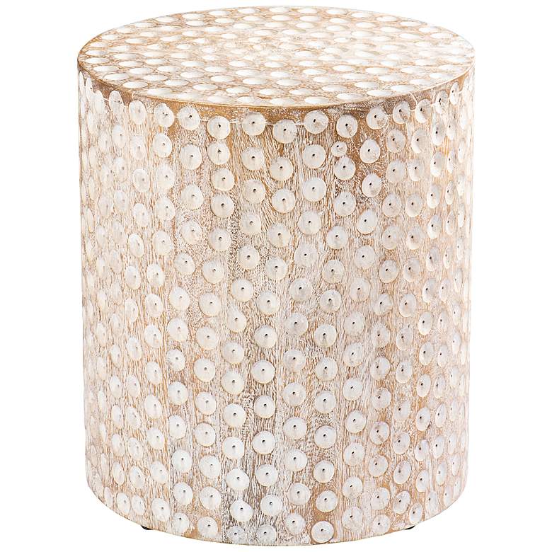 Image 2 Campti 16" Wide White-Washed Round Accent Table