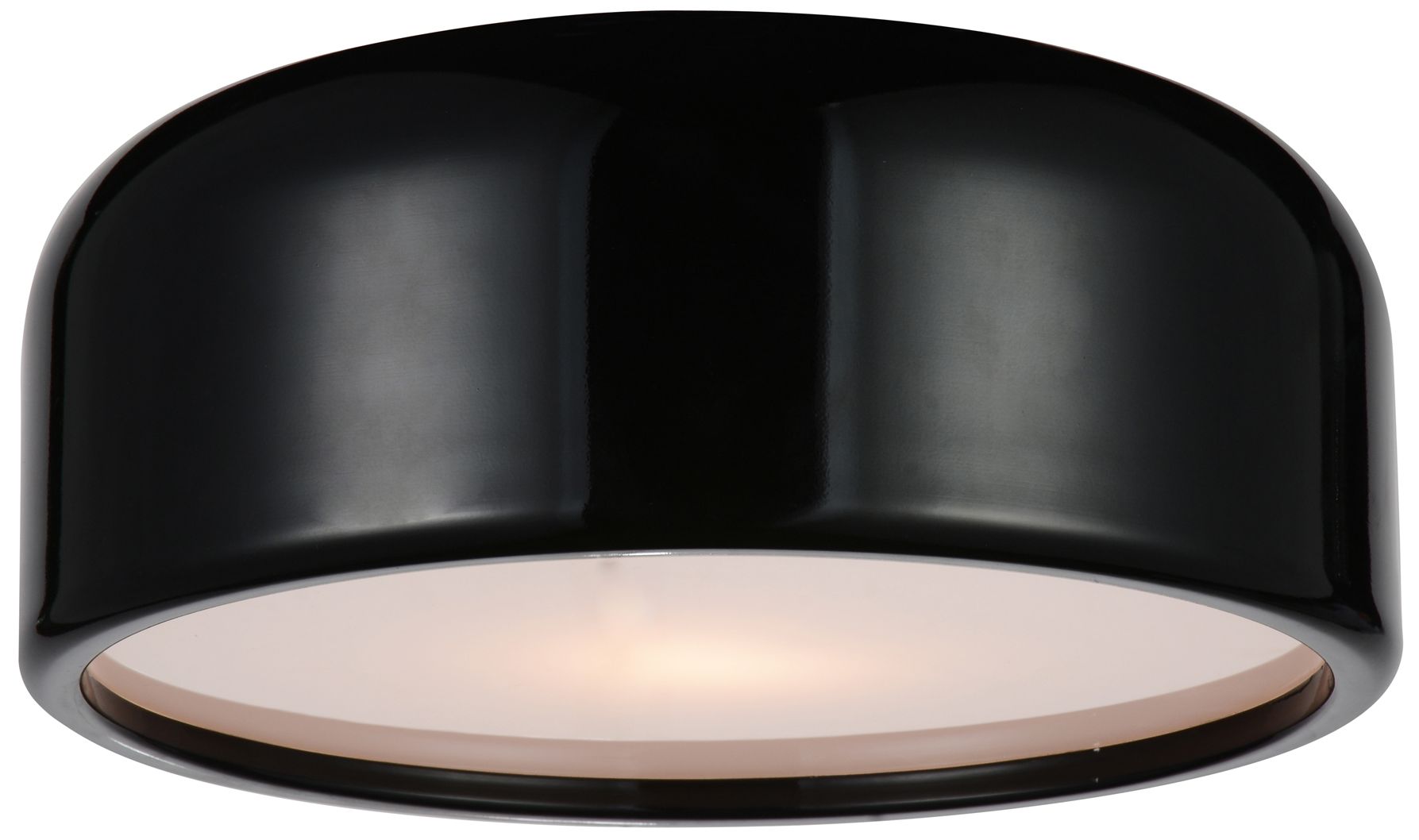 Campton 2 Light 14in Black Drum Shade Flush Mount