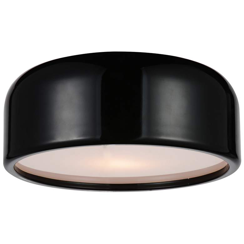 Image 1 Campton 2 Light Drum Shade Flush Mount With Black Finish
