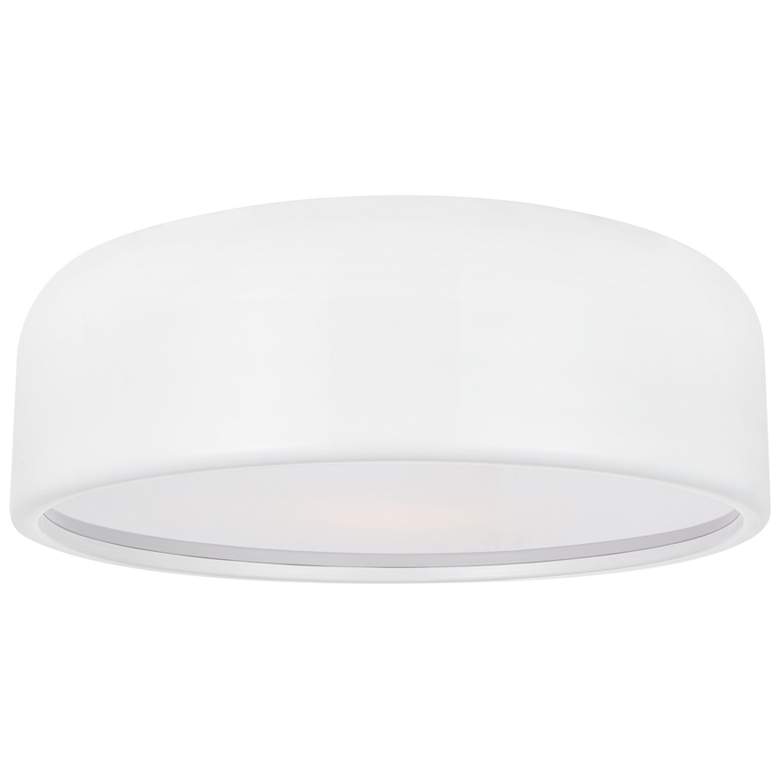 Image 1 Campton 3 Light Drum Shade Flush Mount With White Finish