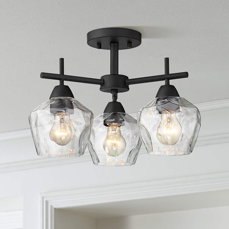 Image 1 Camrin 16" Wide Coal 3-Light Ceiling Light