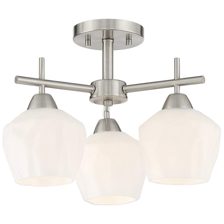 Image 1 Camrin 16 inch Wide Nickel Ceiling Light by Minka Lighting Inc.