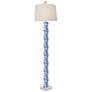 Camrose Blue and White Porcelain Chrysanthemum Floor Lamp