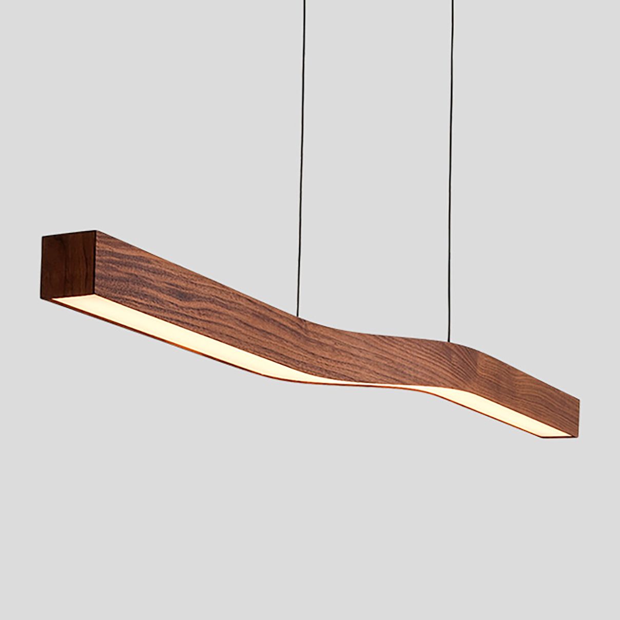 Camur 56" Wide Oiled Walnut LED Kitchen Island Light Pendant 9J277