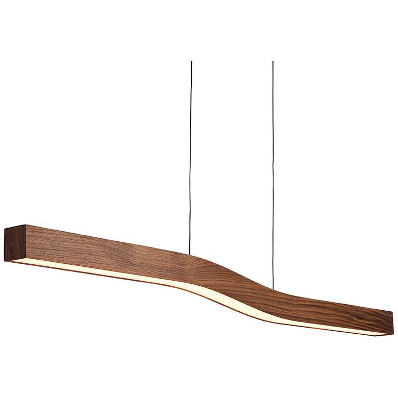 Camur 56&quot; Wide Oiled Walnut LED Kitchen Island Light Pendant more views