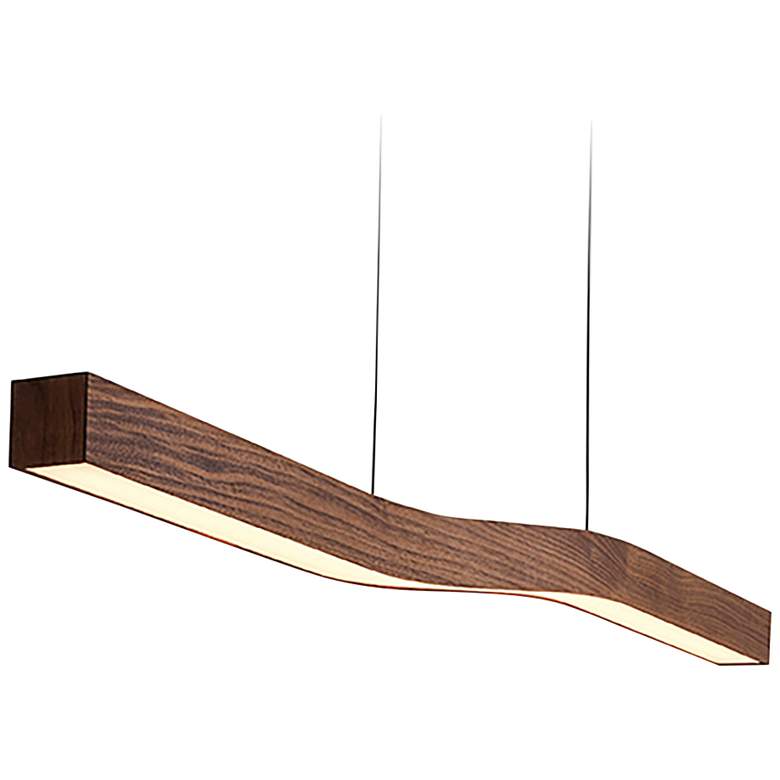 Image 3 Camur 60 inch Wide Frost Accented Walnut 2700K P2 LED Linear Pendant