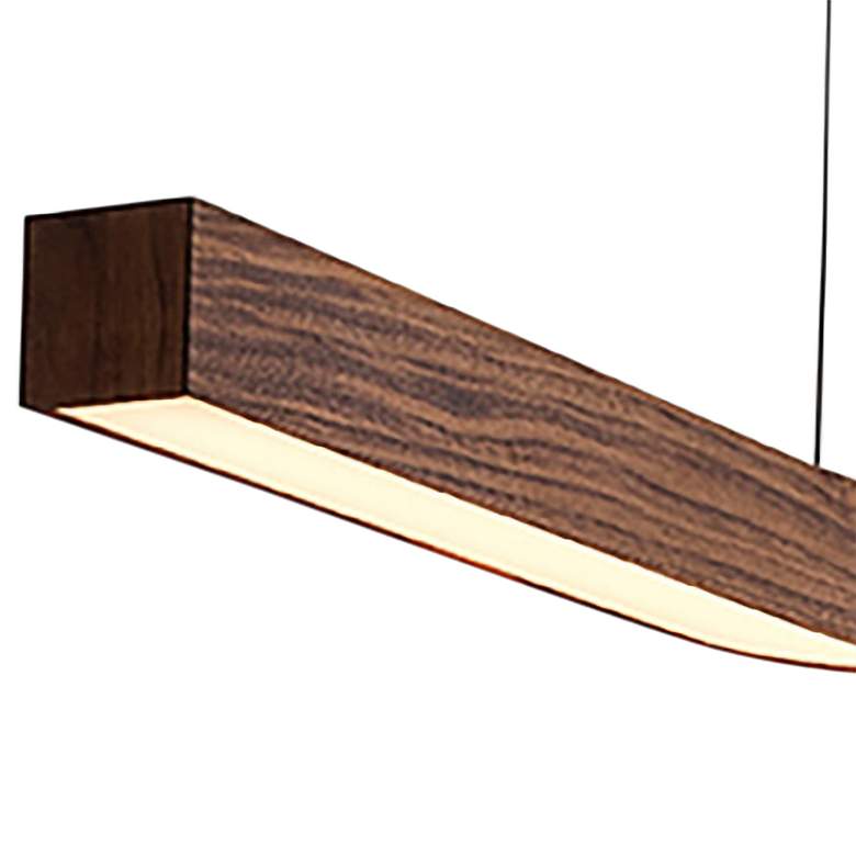 Image 4 Camur 60" Wide Frost Accented Walnut 2700K P2 LED Linear Pendant more views