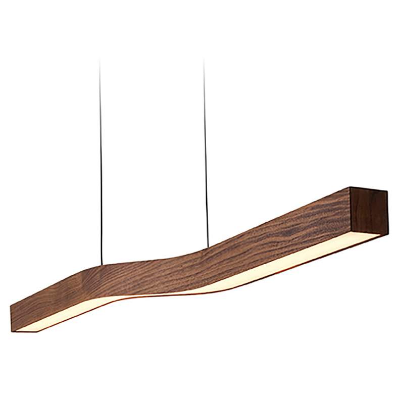 Image 1 Camur 60" Wide Frost Accented Walnut 3500K P1 LED Linear Pendant
