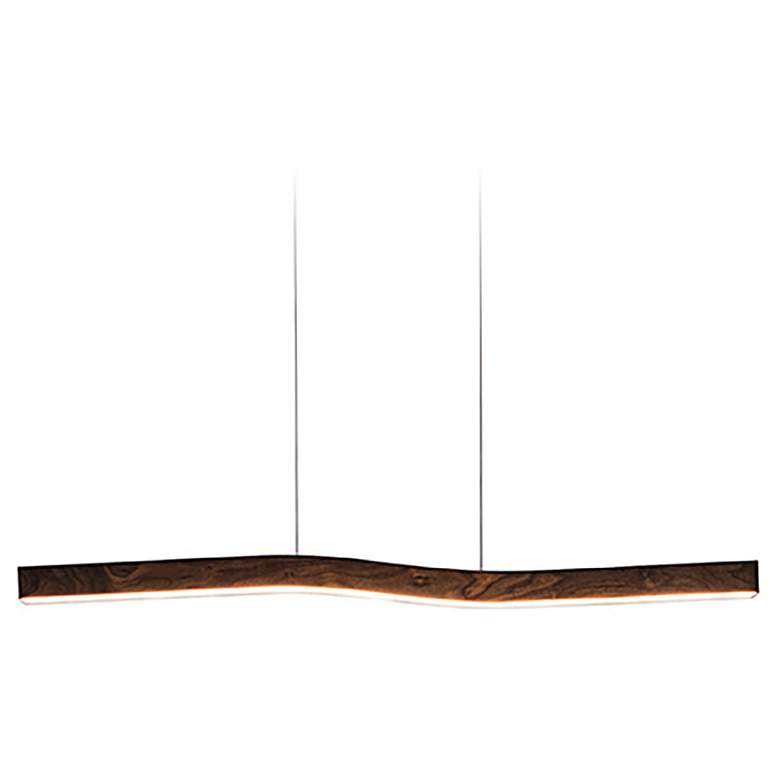 Image 1 Camur 60"W Frost Accented Dark Walnut 3500K P1 LED Linear Pendant