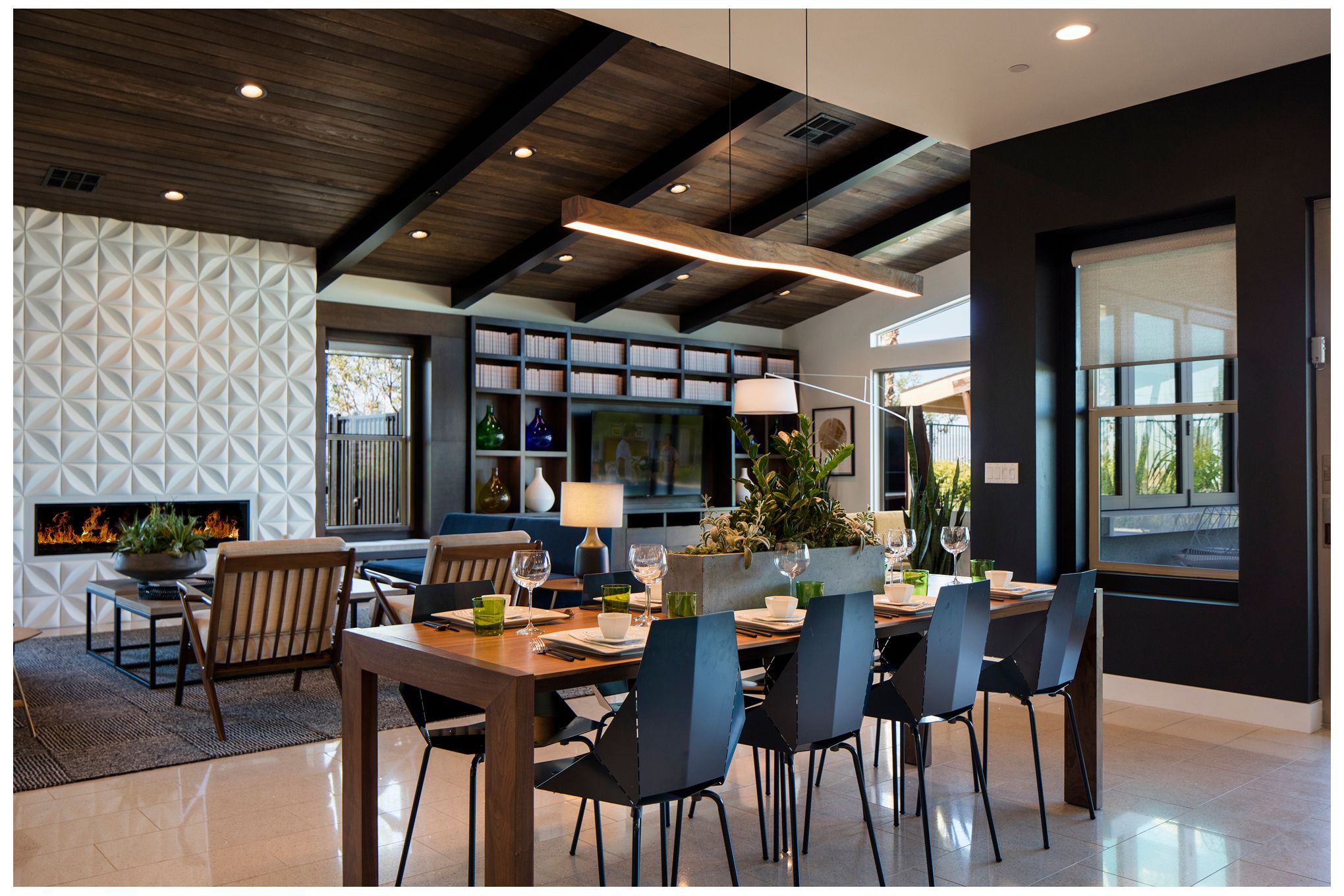 Image 3 Camur 60"W Frost Accented Walnut 3500K P1 LED Linear Pendant Made to Order more views