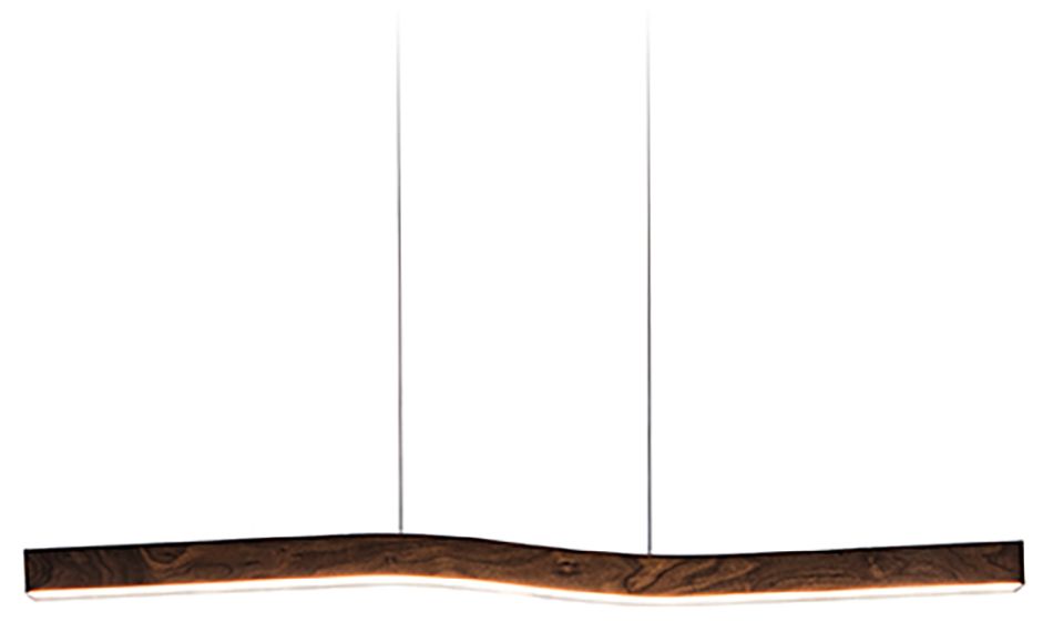 Camur 60"W Frost Dark Walnut 2700K LED Linear Pendantt Made to Order