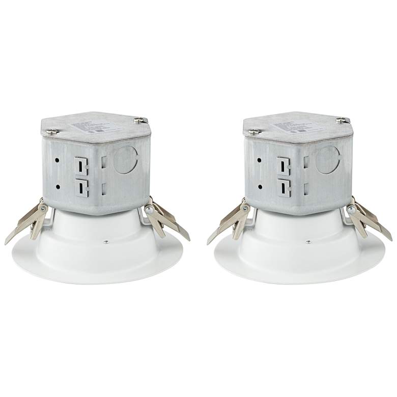 Image 1 Can or Housing Free 4 inch White 10W LED Retrofit Trims 2-Pack