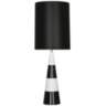 Canaan White and Black Tapered Table Lamp with Black Shade
