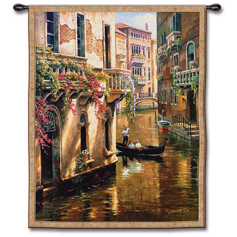 Image 1 Canal Conversation 48 inch High Wall Tapestry