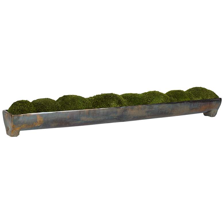 Image 1 Canal Green Moss 34"W Centerpiece in Oxidized Bronze Tray