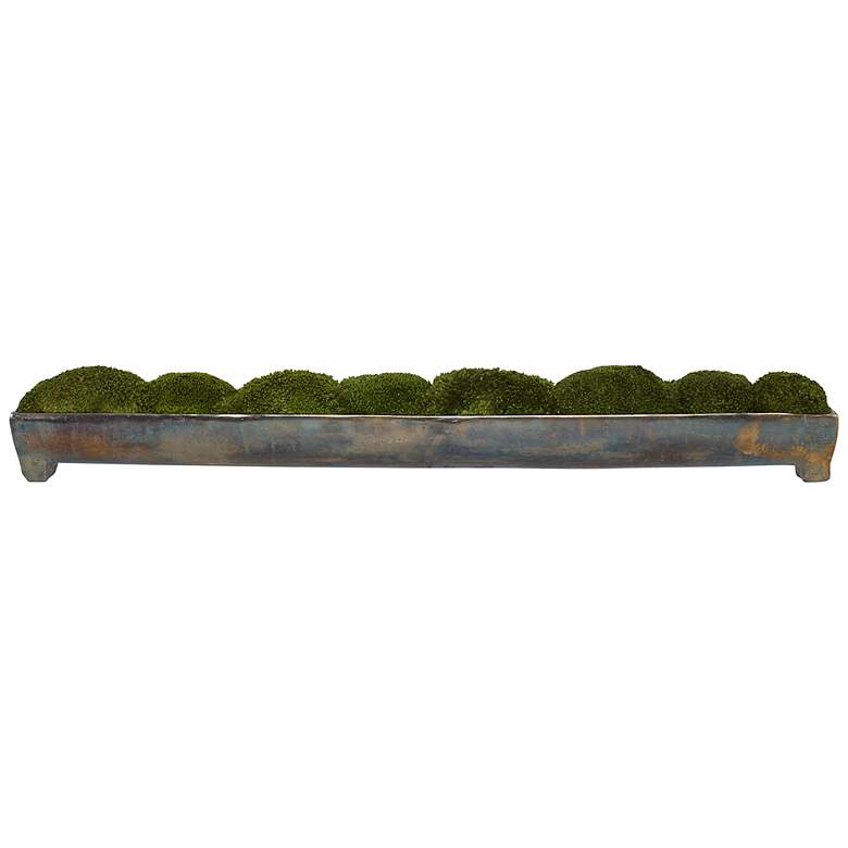 Image 1 Canal Green Moss 34 inchW Centerpiece in Oxidized Bronze Tray