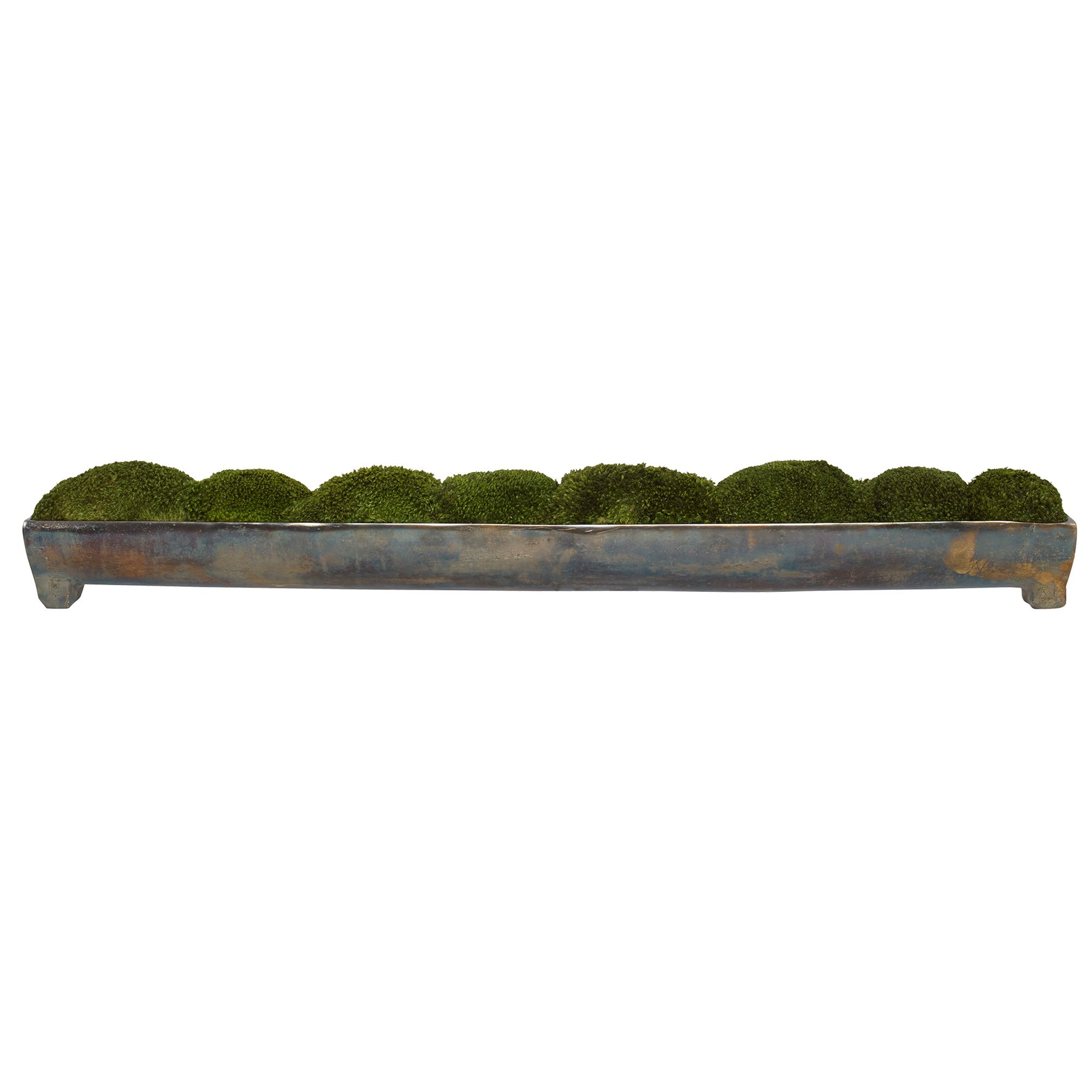 Image 4 Canal Green Moss 34"W Centerpiece in Oxidized Bronze Tray more views