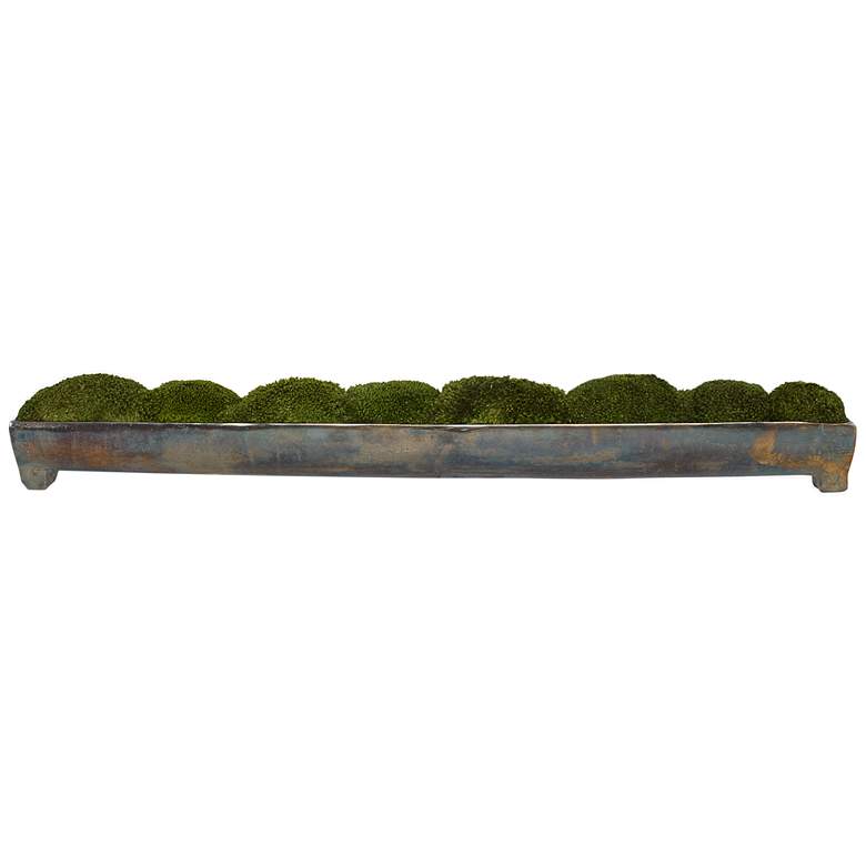 Image 3 Canal Green Moss 34 inchW Centerpiece in Oxidized Bronze Tray more views