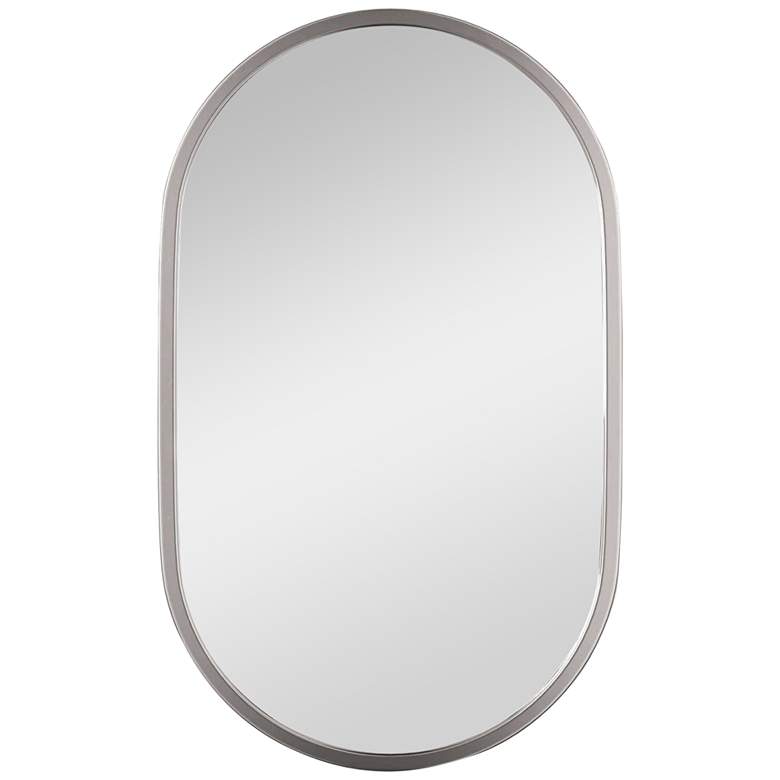 Image 1 Canal Polished Nickel 24 inch x 40 inch Oval Wall Mirror