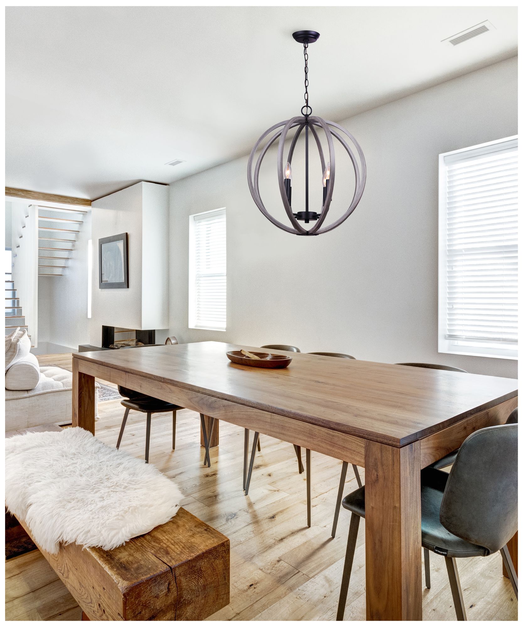 Image 3 Canarm Armelle 20" Wide Modern Black & Dark Grey 4-Light Cage Pendant more views