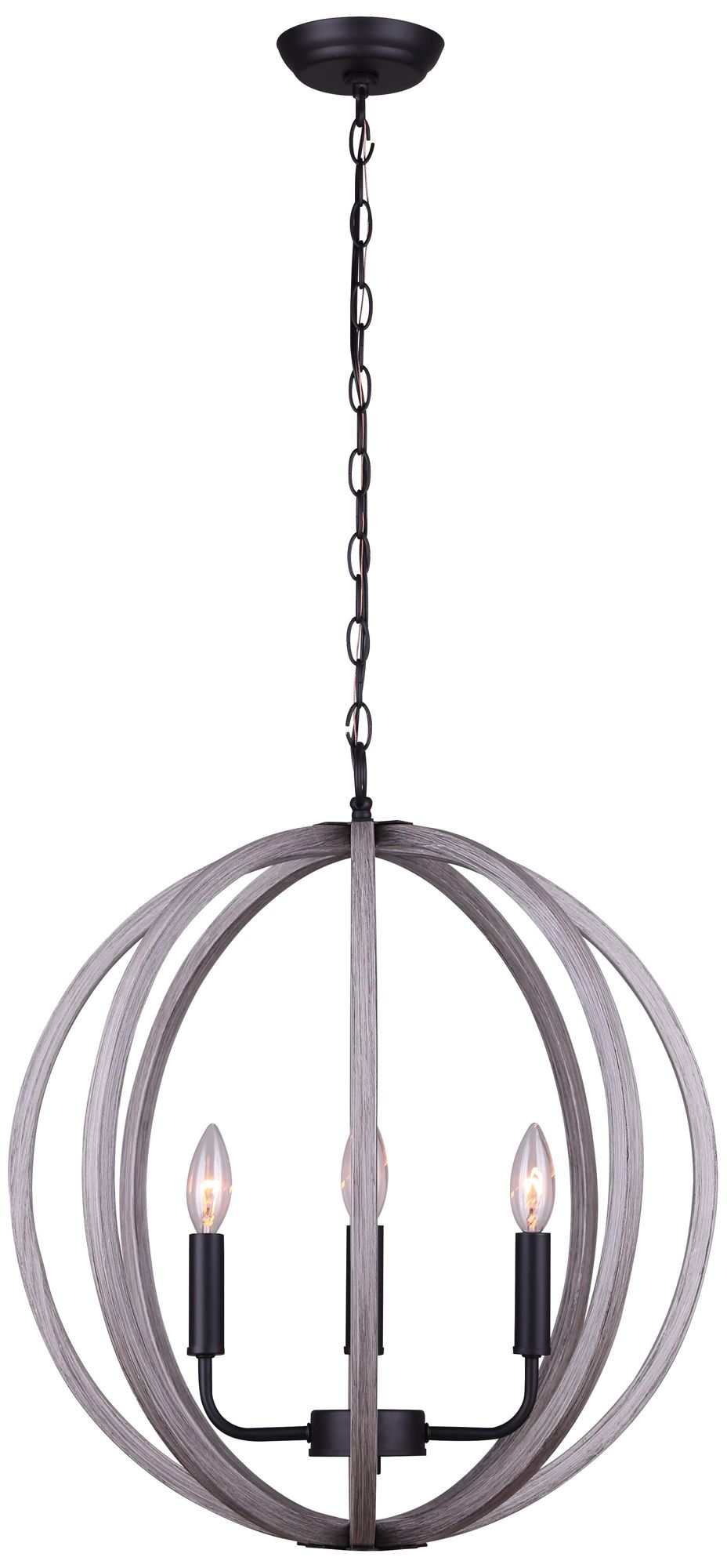 Image 6 Canarm Armelle 20" Wide Modern Black & Dark Grey 4-Light Cage Pendant more views