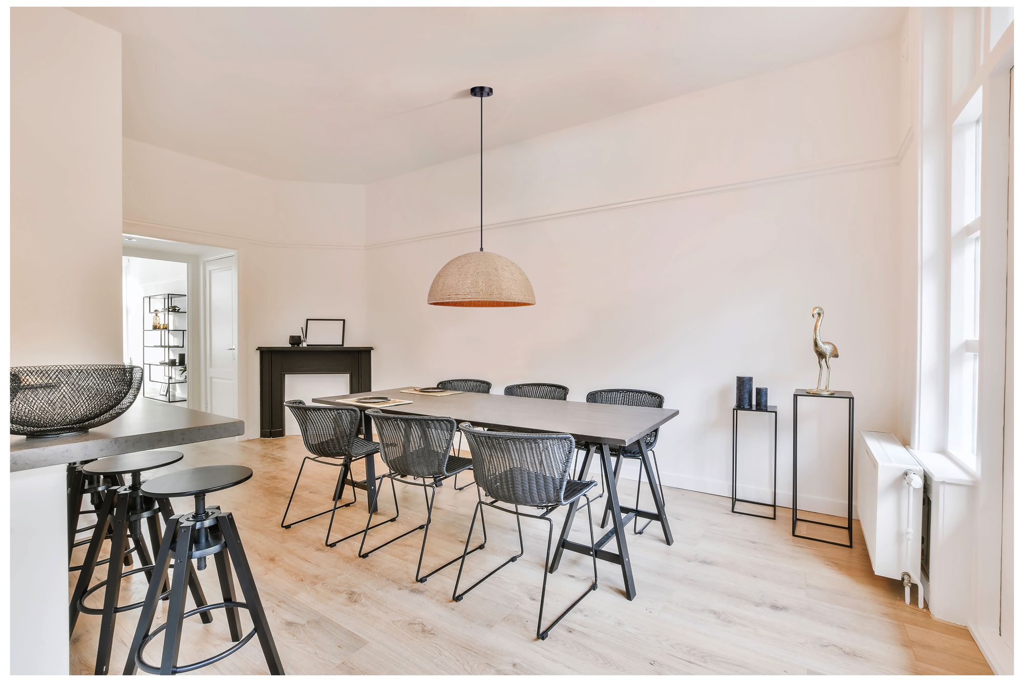 Image 3 Canarm Aubrie 20" Wide Rustic Rope & Black 3-Light Pendant more views