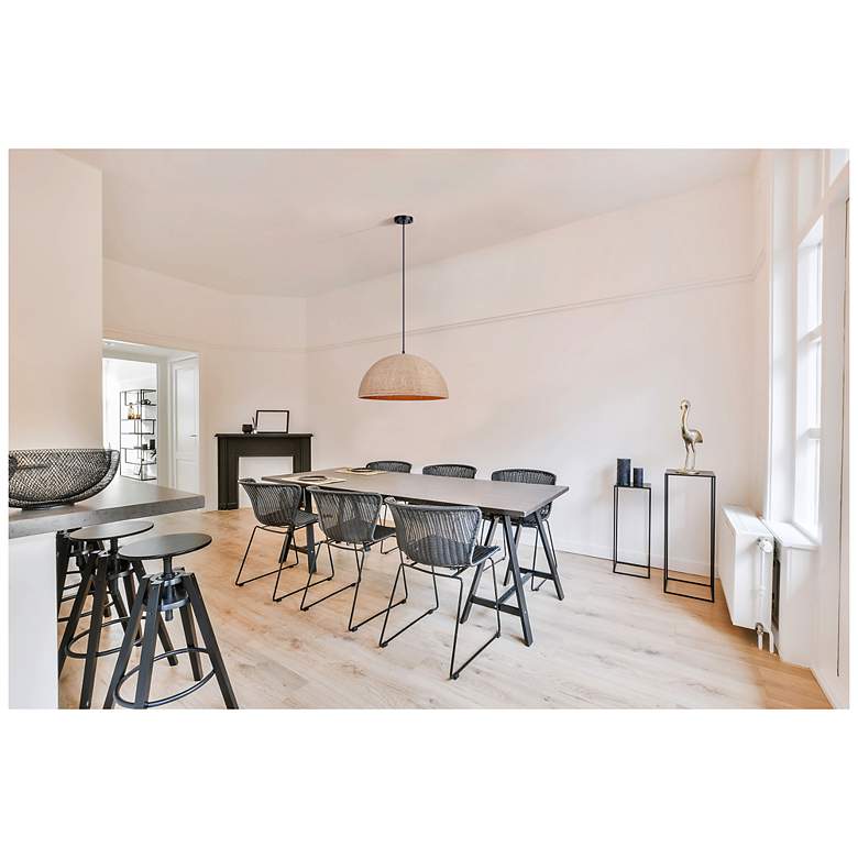 Image 3 Canarm Aubrie 20" Wide Rustic Rope & Black 3-Light Pendant more views