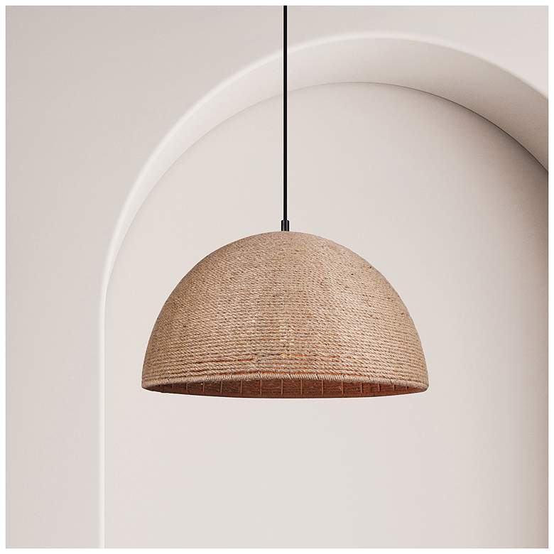 Image 4 Canarm Aubrie 20" Wide Rustic Rope & Black 3-Light Pendant more views