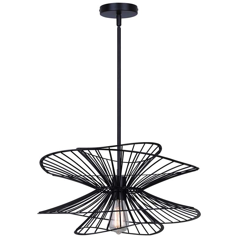 Image 1 Canarm Channel 20" Wide Modern Matte Black Dome Pendant
