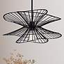 1_Canarm Channel 20" Wide Modern Matte Black Dome Pendant