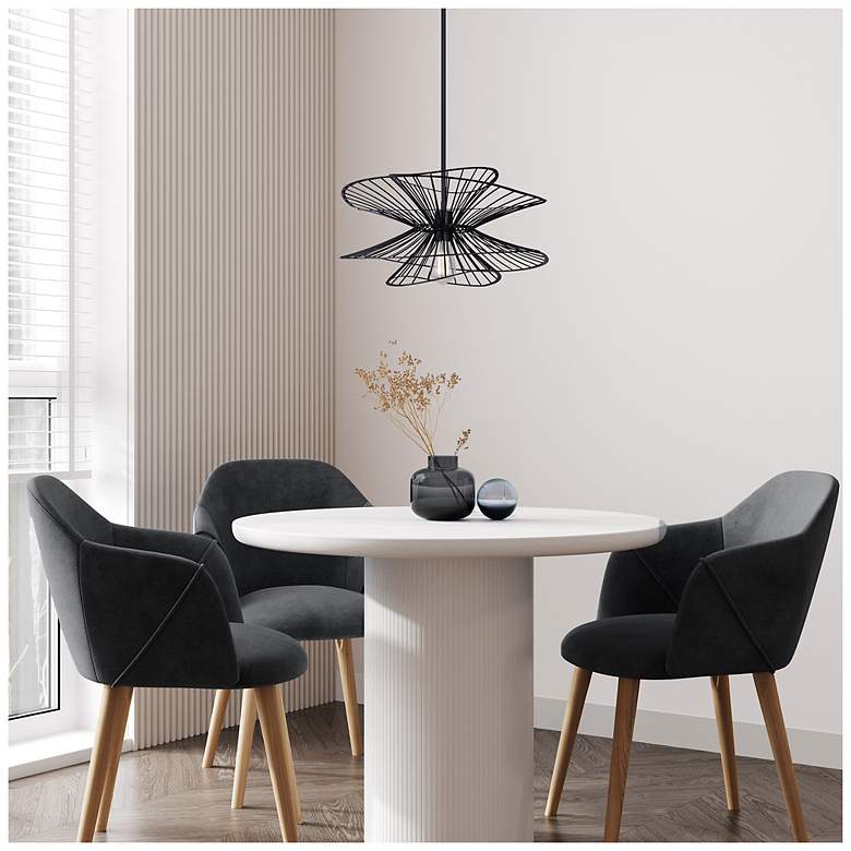 Image 3 Canarm Channel 20" Wide Modern Matte Black Dome Pendant more views
