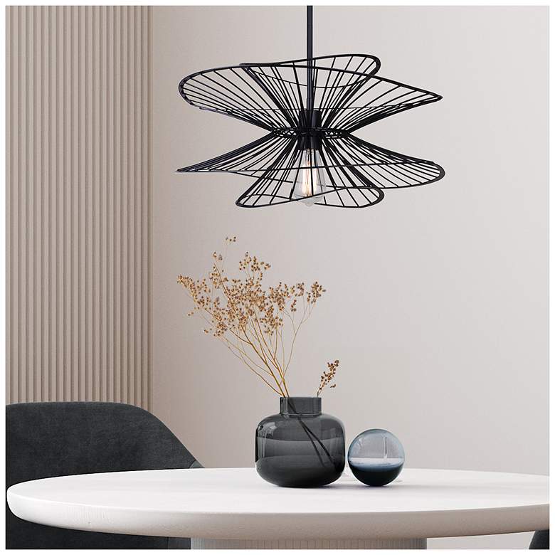 Image 4 Canarm Channel 20" Wide Modern Matte Black Dome Pendant more views