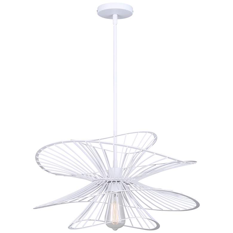 Image 1 Canarm Channel 20" Wide Modern White Dome Pendant