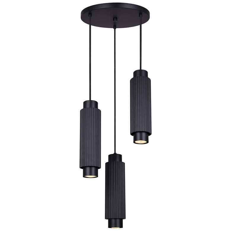 Image 1 Canarm Cohen 13" Wide Modern Matte Black 3-Light Spotlight Pendant