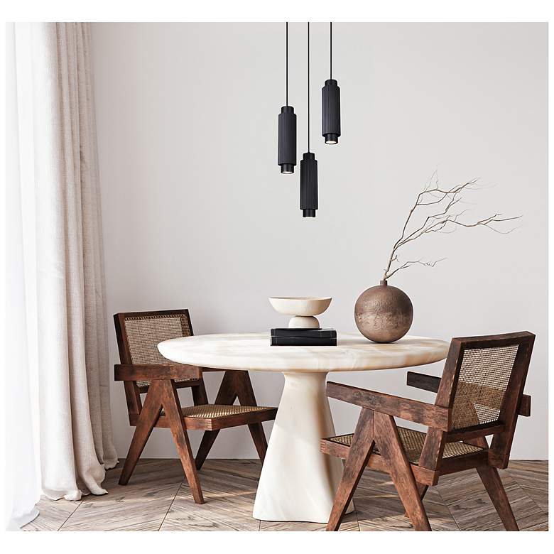 Image 3 Canarm Cohen 13" Wide Modern Matte Black 3-Light Spotlight Pendant more views
