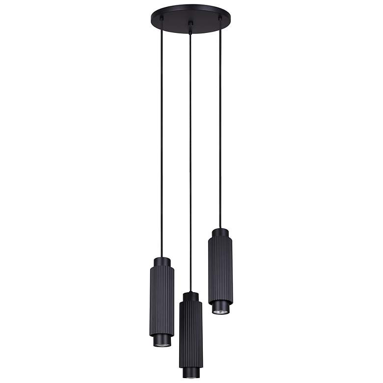 Image 4 Canarm Cohen 13" Wide Modern Matte Black 3-Light Spotlight Pendant more views