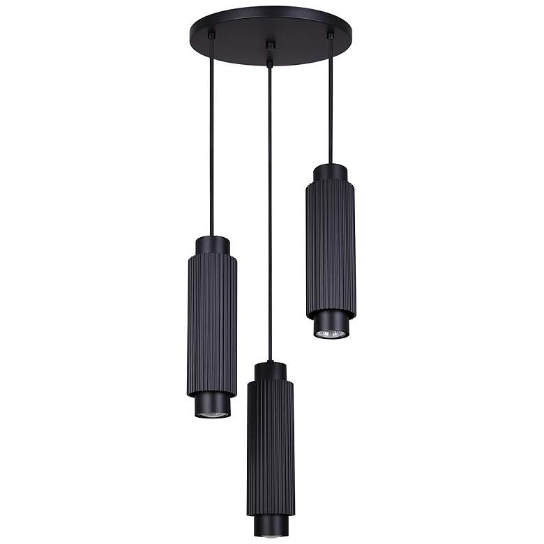 Image 7 Canarm Cohen 13" Wide Modern Matte Black 3-Light Spotlight Pendant more views