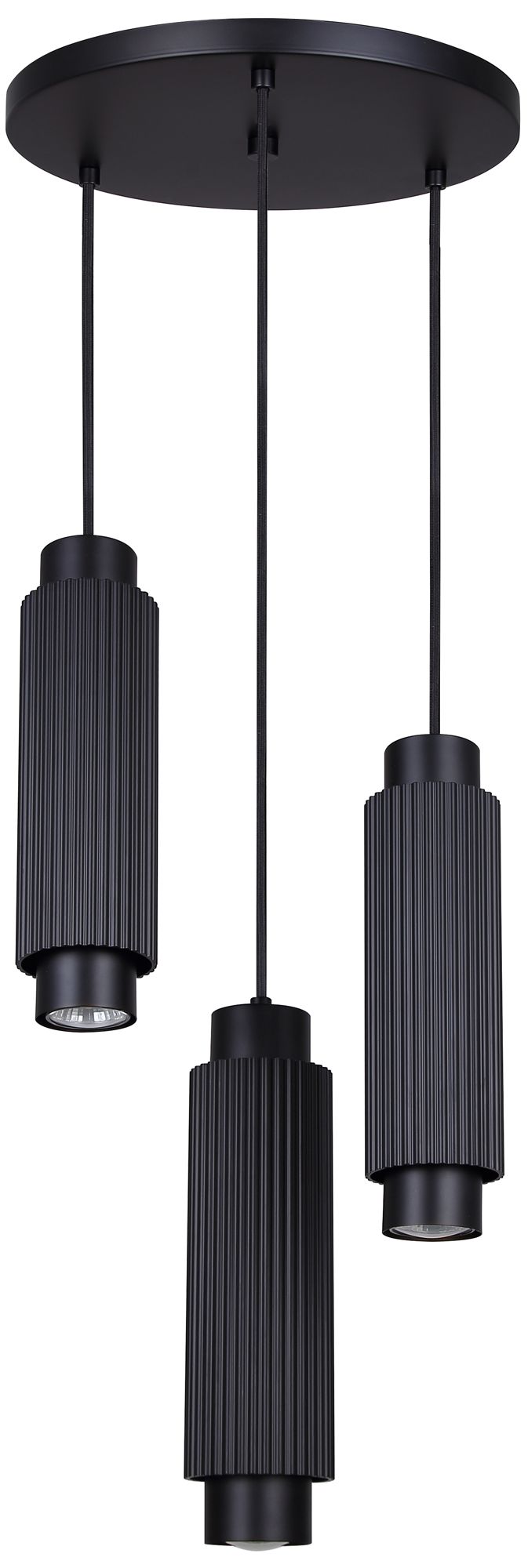 Canarm Cohen 13" Wide Modern Matte Black 3-Light Spotlight Pendant