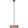 Canarm Dexter 16" Wide Rustic Faux Wood & Black 3-Light Drum Pendant