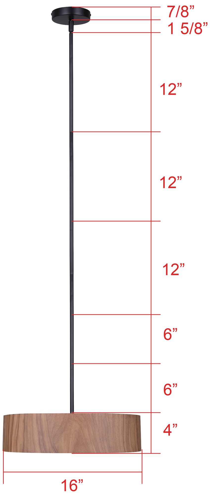 Canarm Dexter 16" Wide Rustic Faux Wood & Black 3-Light Drum Pendant