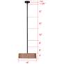 Canarm Dexter 16" Wide Rustic Faux Wood & Black 3-Light Drum Pendant