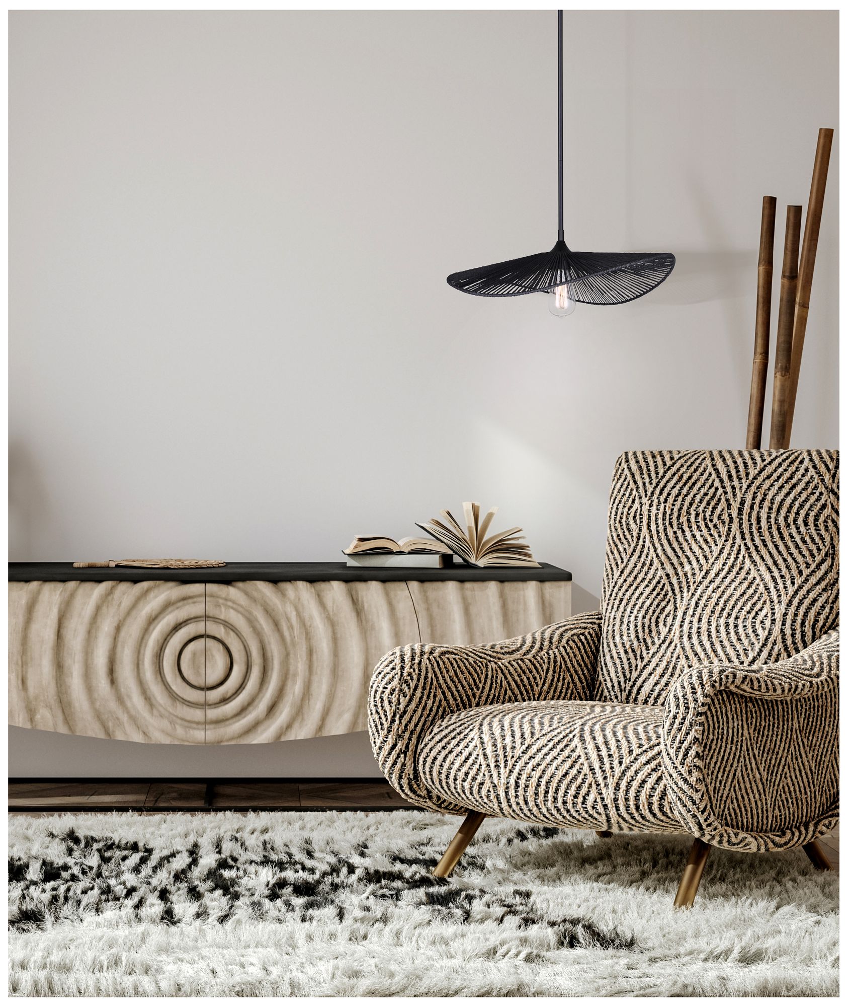 Image 3 Canarm Georgia 20" Wide Modern Black String Pendant more views