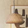1_Canarm Hanoi 18" Wide Natural Bamboo Swag Pendant