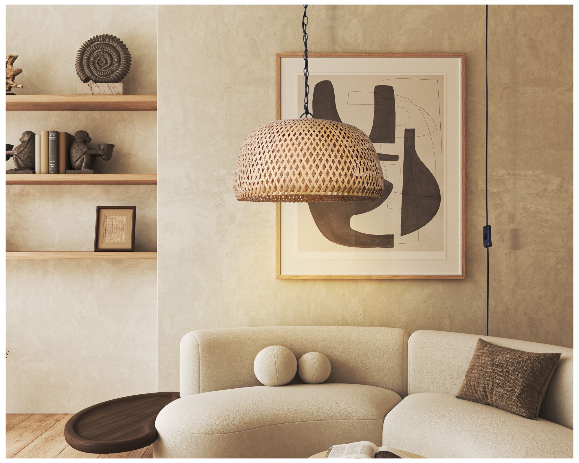 Image 4 Canarm Hanoi 18" Wide Natural Bamboo Swag Pendant more views