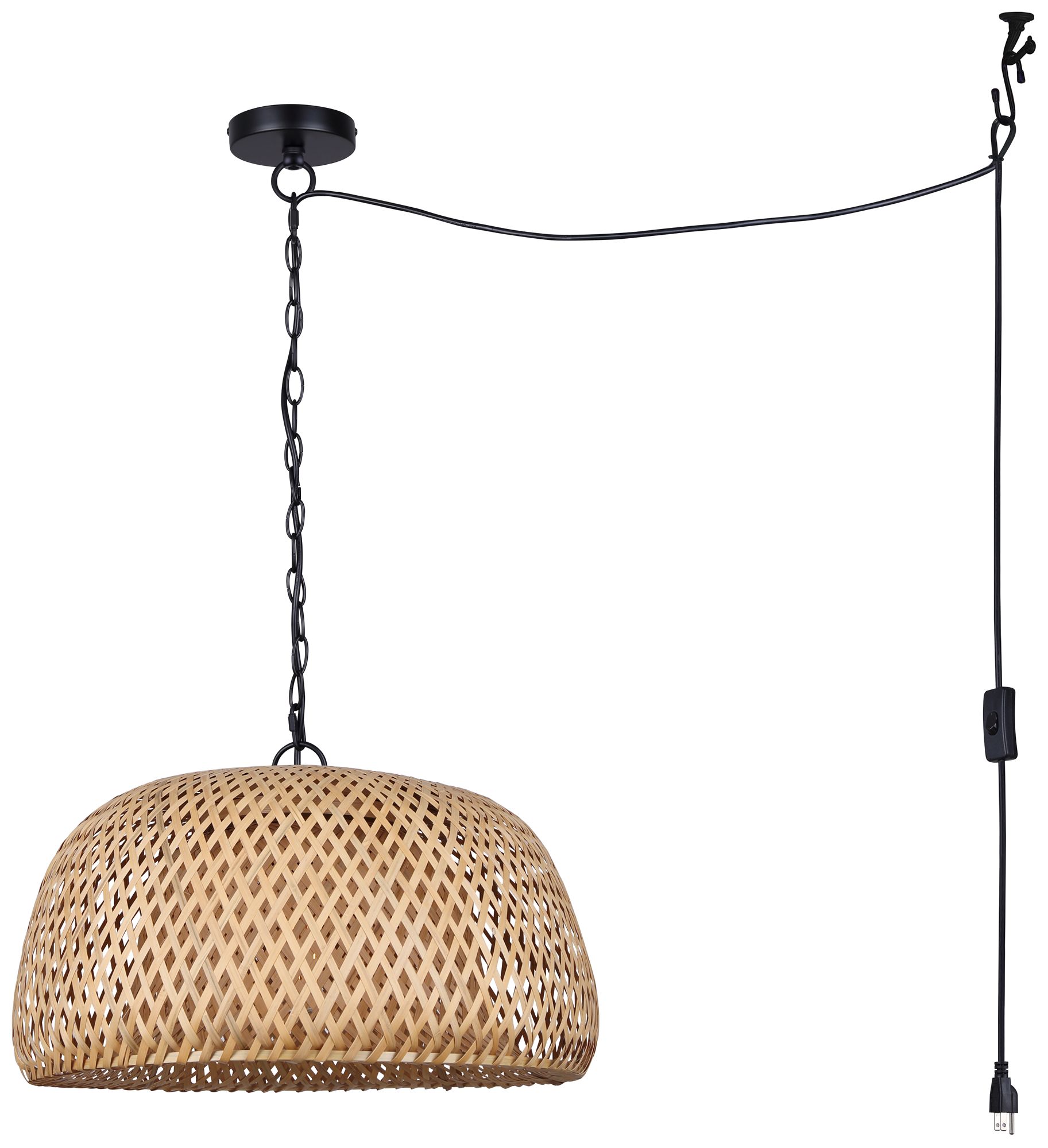 Image 5 Canarm Hanoi 18" Wide Natural Bamboo Swag Pendant more views